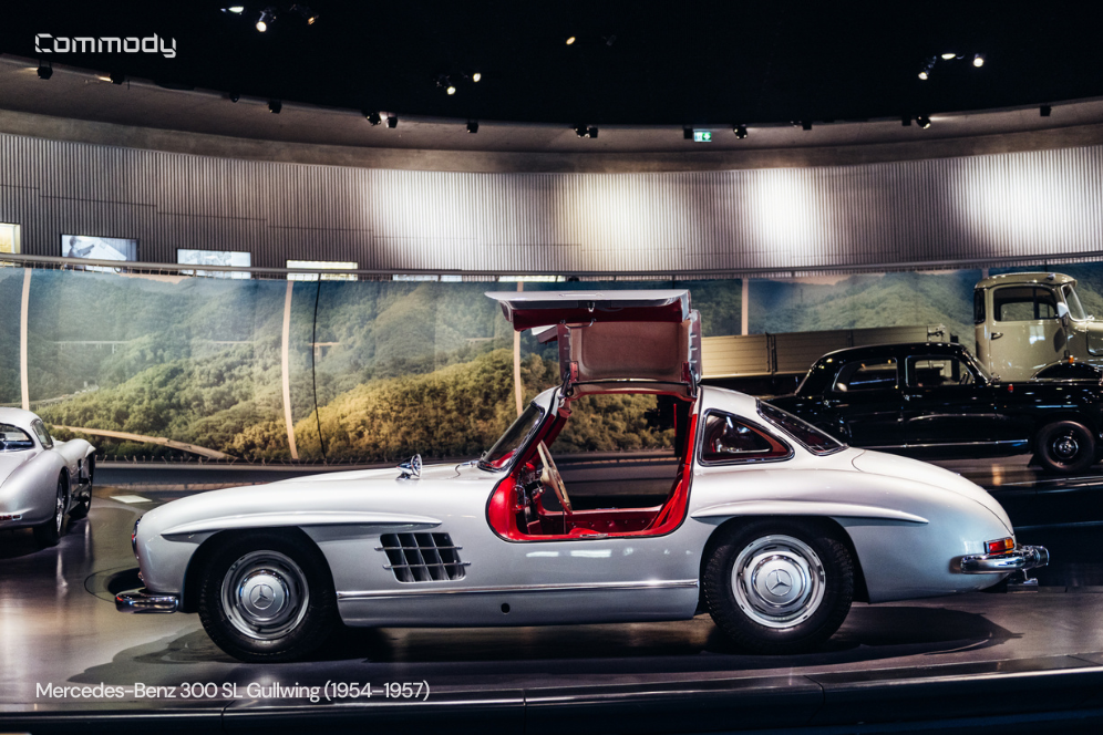 Classic Mercedes 300 SL Gullwing with doors open